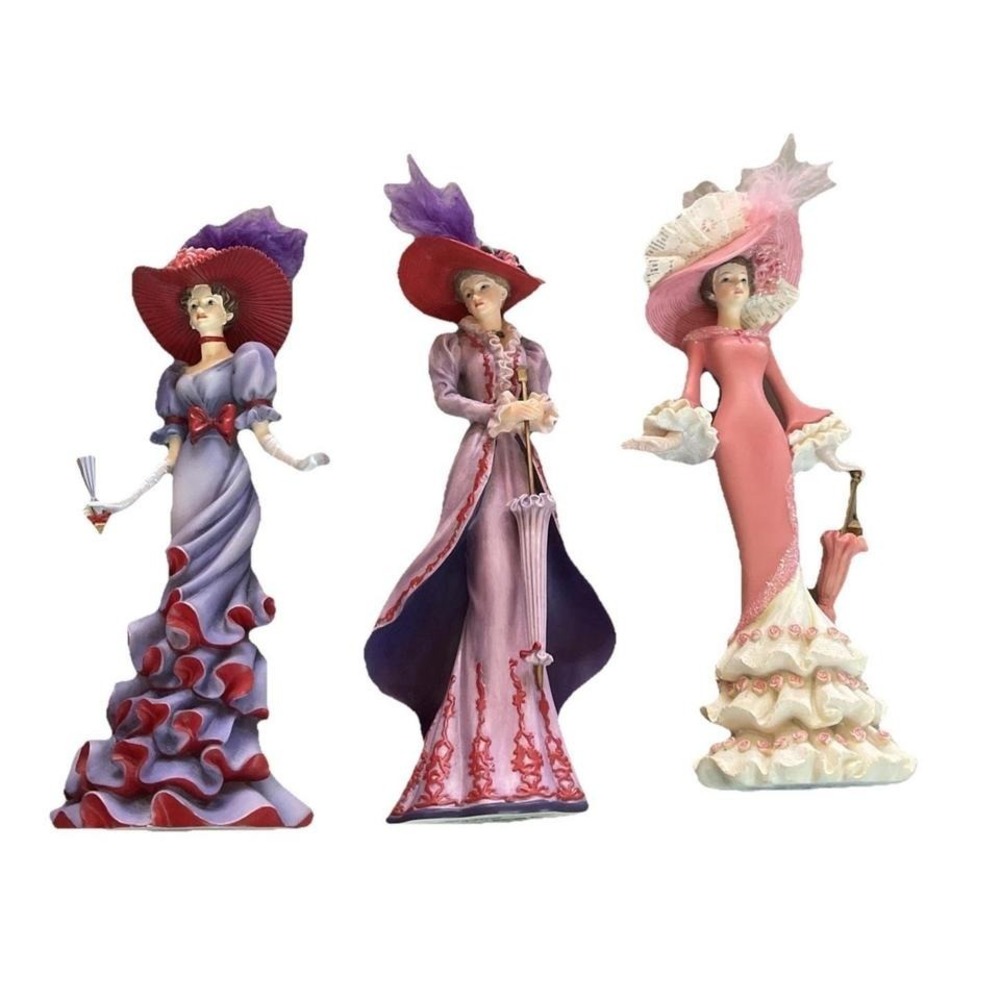 Vintage Lot of 3 Thomas Kincade Victorian Ladies Figurines Numbered *No Boxes*